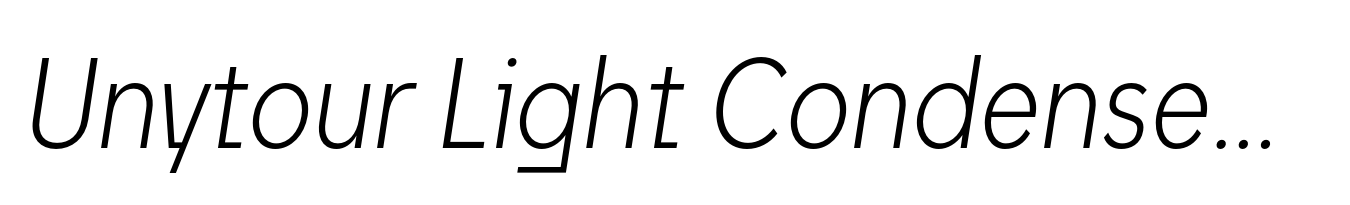 Unytour Light Condensed Italic